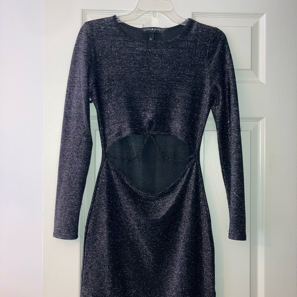 Shimmer Black Cut-Out Dress